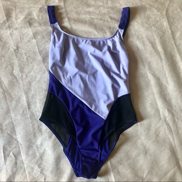 Chromat Delta Duotone Swimsuit Purple w/ Mesh - Picture 3 of 14